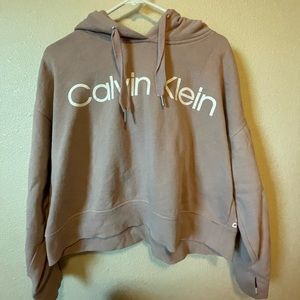 Pink cropped athletic sweatshirt